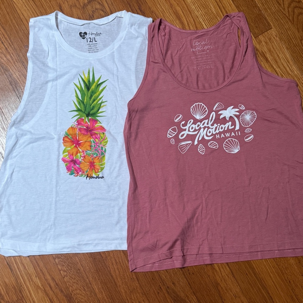 Honolulu and Locomotion Tank tops